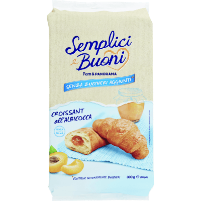 SEMPLICI E BUONI Senza zuccheri aggiunti Croissant all'Albicocca 300g (50gx6)
