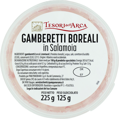 TESORI DELL'ARCA Gamberetti Boreali in Salamoia 225 g