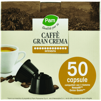 PAM Qualità per te Caffè Gran Aroma 50 capsule compatibili Nescafè* Dolce Gusto* 350g (50x7g)