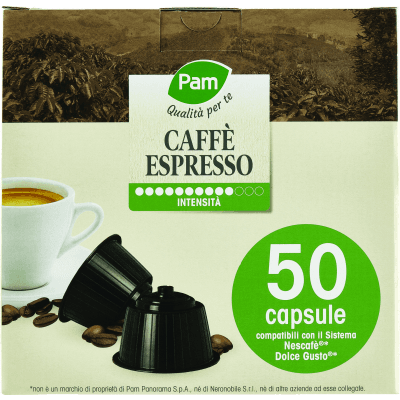 PAM Qualità per te Caffè Espresso 50 capsule compatibili Nescafè* Dolce Gusto* 350g (10x7g)