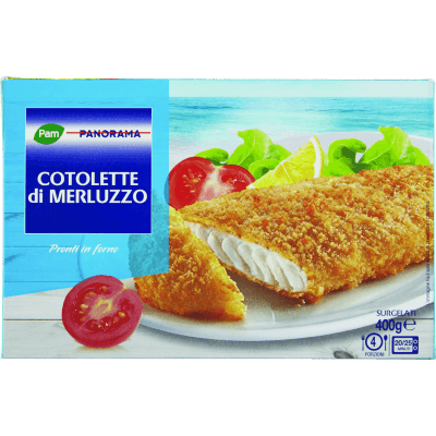 PAM PANORAMA Cotolette di Merluzzo Surgelate 400 g
