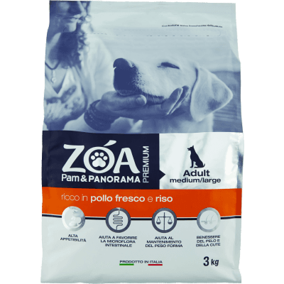 ZOA PREMIUM Adult medium/large ricco in pollo fresco e riso 3 kg