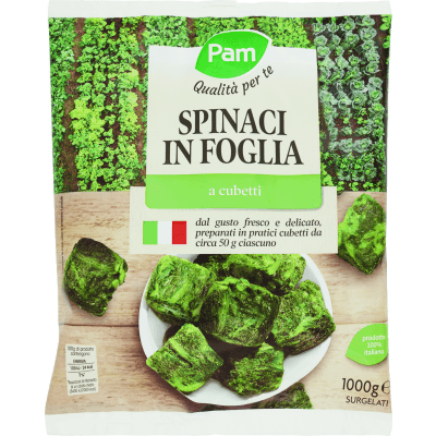 PAM Qualità per te Spinaci in Foglia a cubetti 1000 g