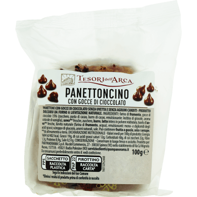 TESORI DELL'ARCA Panettoncino con Gocce di Cioccolato 100 g