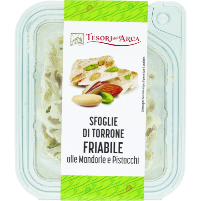 TESORI DELL'ARCA Sfoglie di Torrone Friabile alle Mandorle e Pistacchi 120 g