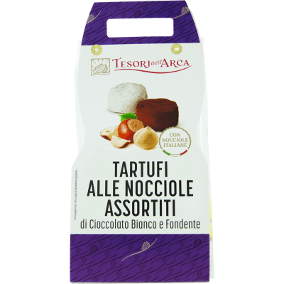 TESORI DELL'ARCA Tartufi alle Nocciole Assortiti di Cioccolato Bianco e Fondente 160 g