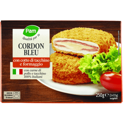 PAM Qualità per te Cordon Bleu con cotto di tacchino e formaggio surgelati 2 x 125 g