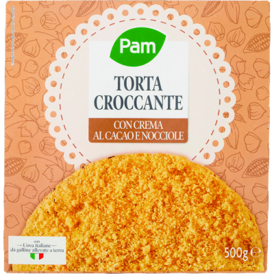 PAM Torta Croccante con Crema al Cacao e Nocciole 500 g