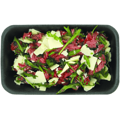 Straccetti bovino adulto con rucola e grana padano