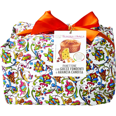 TESORI DELL'ARCA Panettone con Gocce Fondenti e Arancia Candita 1000 g