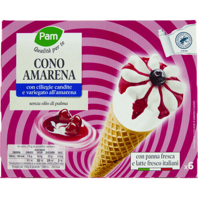 PAM Qualità per te Cono Amarena 6 x 75 g