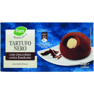 PAM Qualità per te Tartufo Nero con cioccolato extra fondente 2 x 80 g