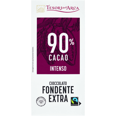 TESORI DELL'ARCA Cioccolato Fondente Extra 90% Cacao Intenso 100 g