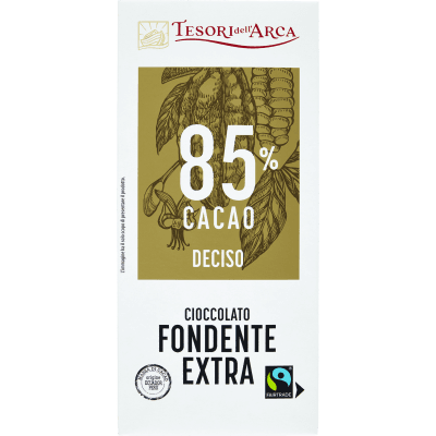 TESORI DELL'ARCA Cioccolato Fondente Extra 85% Cacao Deciso 100 g