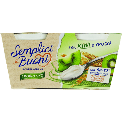 SEMPLICI E BUONI Probiotico con Kiwi e Crusca 250 g (125 g x 2)