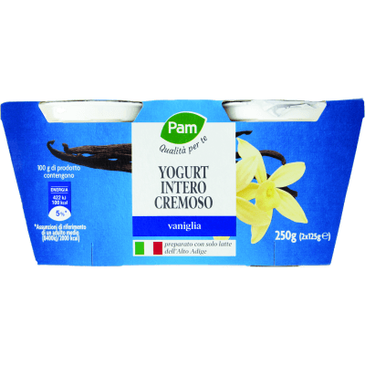 PAM Qualità per te Yogurt Intero Cremoso vaniglia 2 x 125 g
