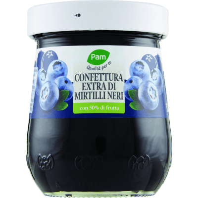 PAM Qualità per te Confettura Extra di Mirtilli Neri 320 g