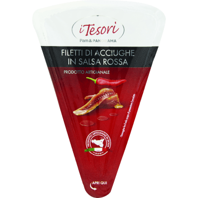 I TESORI Filetti di Acciughe in Salsa Rossa 80 g