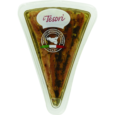 I TESORI Filetti di Acciughe in Olio di Semi di Girasole con Aglio e Prezzemolo 80 g