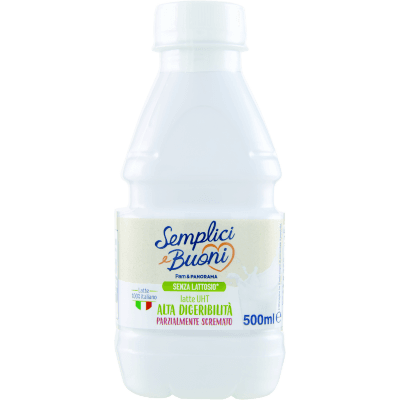 SEMPLICI E BUONI Senza Lattosio latte UHT Alta Digeribilità Parzialmente Scremato 500 ml