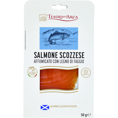 TESORI DELL'ARCA Salmone Scozzese Affumicato con Legno di Faggio 50 g