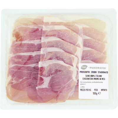 PAM PANORAMA Prosciutto Crudo Stagionato Stagionatura Minima 14 Mesi 100 g