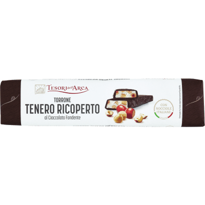 TESORI DELL'ARCA Torrone Tenero Ricoperto al Cioccolato Fondente 200 g