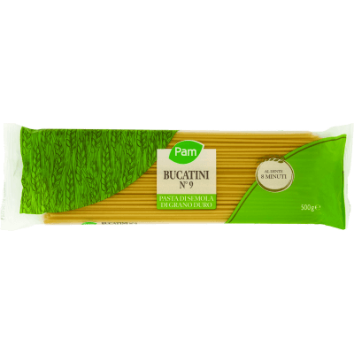 PAM Bucatini N° 9 Pasta di Semola di Grano Duro 500 g