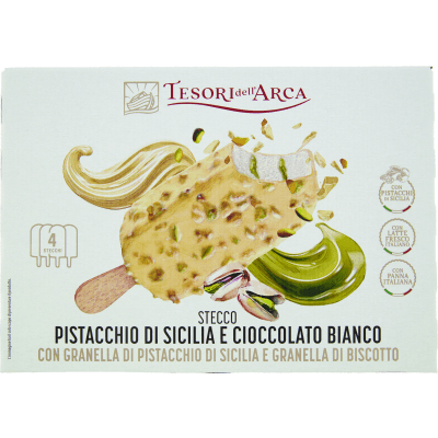 TESORI DELL'ARCA Stecco Pistacchio di Sicilia e Cioccolato Bianco 4 x 65 g
