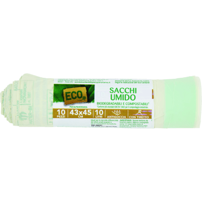 ECO Sacchi Umido Biodegradabili e Compostabili* 43 x 45 cm 10 Litri 10 pz