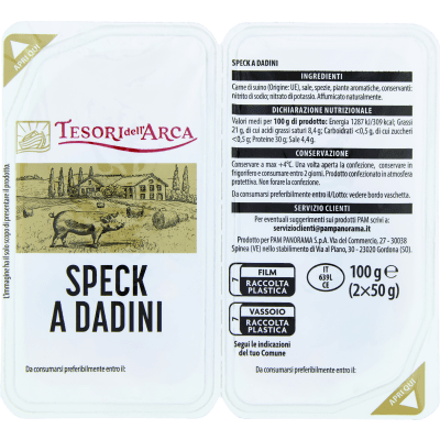TESORI DELL'ARCA Speck a Dadini 2 x 50 g