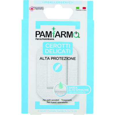 PAM PANORAMA Cerotti Alta Protezione Delicati Soffici 1 Formato Grande XL cm 5 x 7,5 5 pz