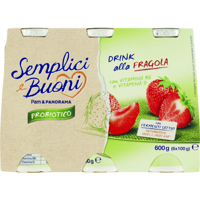 SEMPLICI E BUONI Probiotico Drink alla Fragola 600g (100g x 6)