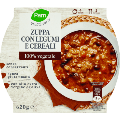 PAM Qualità per te Zuppa con Legumi e Cereali 620 g