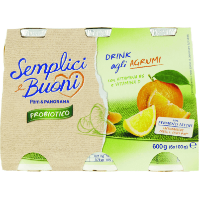 SEMPLICI E BUONI Probiotico Drink agli Agrumi 600g (100g x 6)