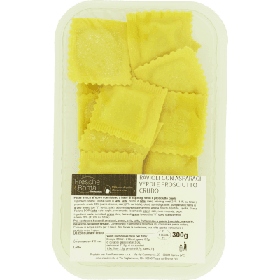 FRESCHE BONTA' Ravioli con Asparagi Verdi e Prosciutto Crudo 300 g