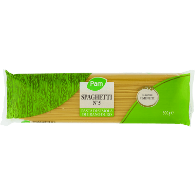 PAM Spaghetti N° 5 Pasta di Semola di Grano Duro 500 g
