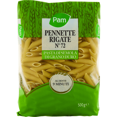 PAM Pennette Rigate N° 72 Pasta di Semola di Grano Duro 500 g