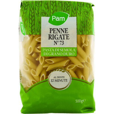 PAM Penne Rigate N° 73 Pasta di Semola di Grano Duro 500 g