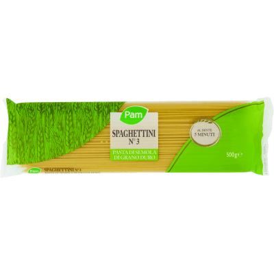 PAM Spaghettini N° 3 Pasta di Semola di Grano Duro 500 g