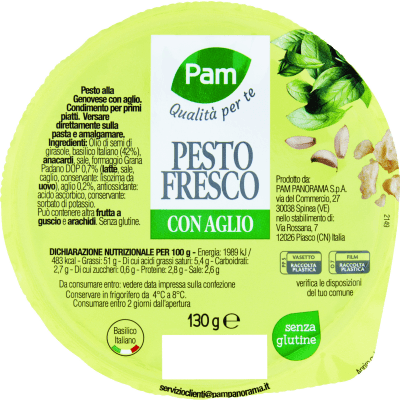 PAM Qualità per te Pesto Fresco con Aglio 130 g