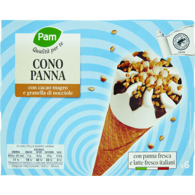 PAM Qualità per te Cono Panna 6 x 75 g