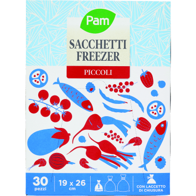PAM Sacchetti Freezer Piccoli 19 x 26 cm 1 Litro 30 pz