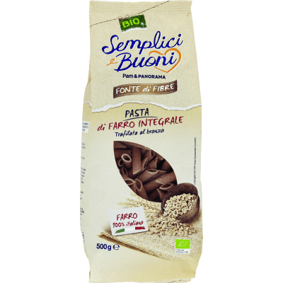 SEMPLICI E BUONI Fonte di Fibre Penne di Farro Integrale BIO 500 g