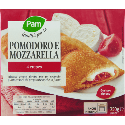 PAM Qualità per te Pomodoro e Mozzarella 4 crepes surgelate 4 x 62,5 g