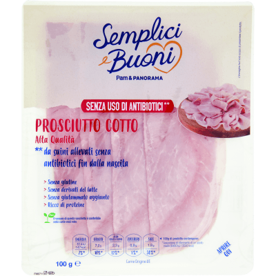 SEMPLICI E BUONI Prosciutto Cotto Alta Qualità 100 g