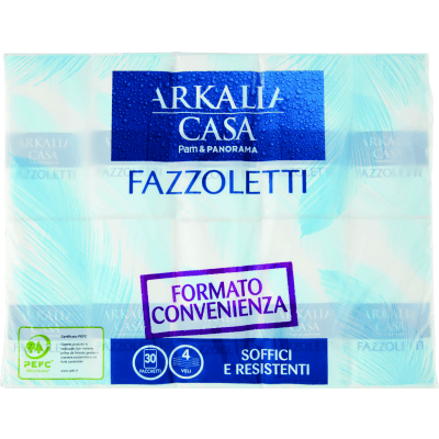 PAM PANORAMA Fazzoletti 4 veli di pura cellulosa 30 pacchetti