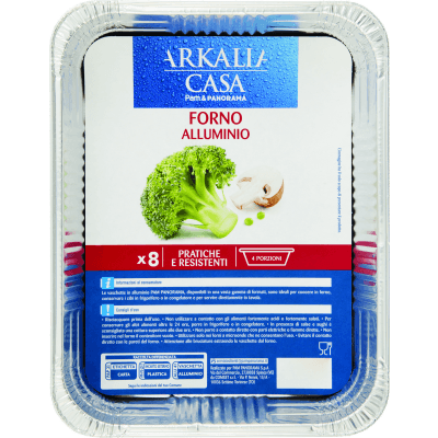 PAM PANORAMA Vaschette alluminio Forno 4 porzioni 8 pz
