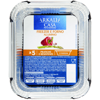 ARKALIA CASA Freezer e Forno Alluminio 2 Porzioni 5 pz
