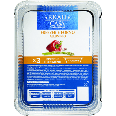 ARKALIA CASA Freezer e Forno Alluminio 4 Porzioni 3 pz